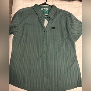 DIXXON Women’s Teal Pinstripe Button-Up Shirt